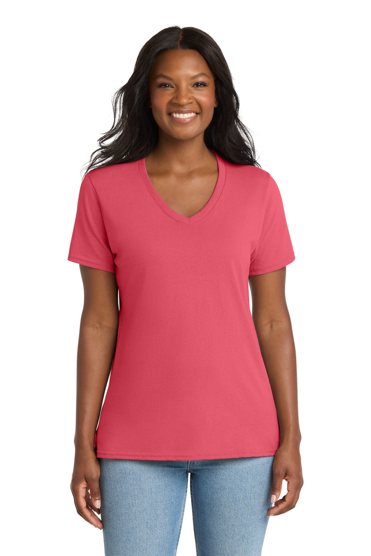 Port & Co Women's Core Cotton V-Neck Tee. LPC54V