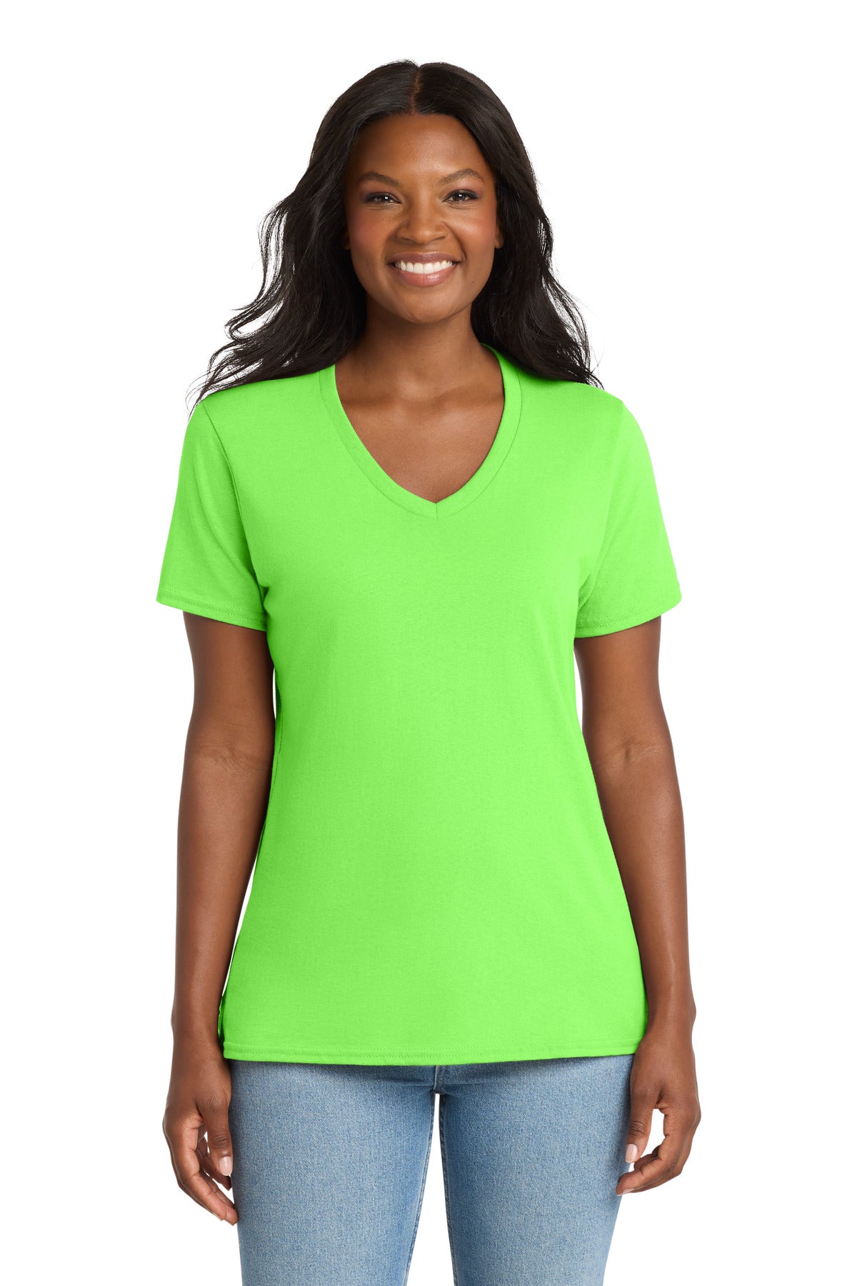 Port & Co Women's Core Cotton V-Neck Tee. LPC54V