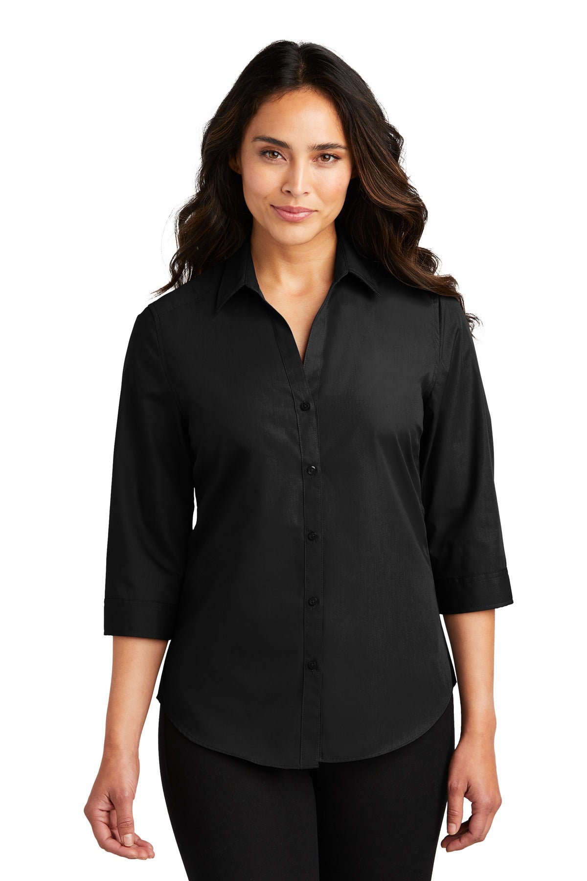 Port Authority ®  Women's 3/4-Sleeve Carefree Poplin Shirt. LW102