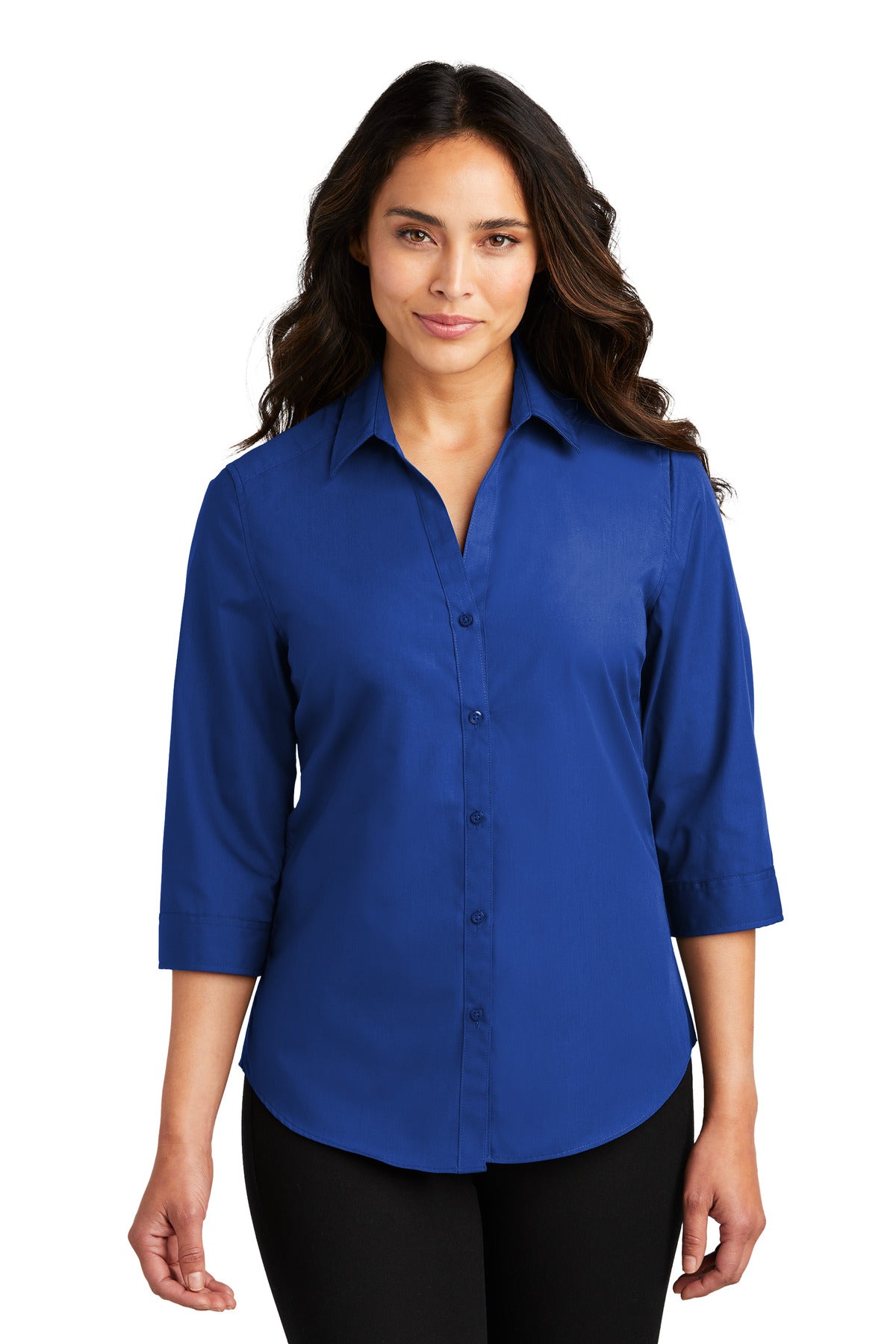 Port Authority ®  Women's 3/4-Sleeve Carefree Poplin Shirt. LW102