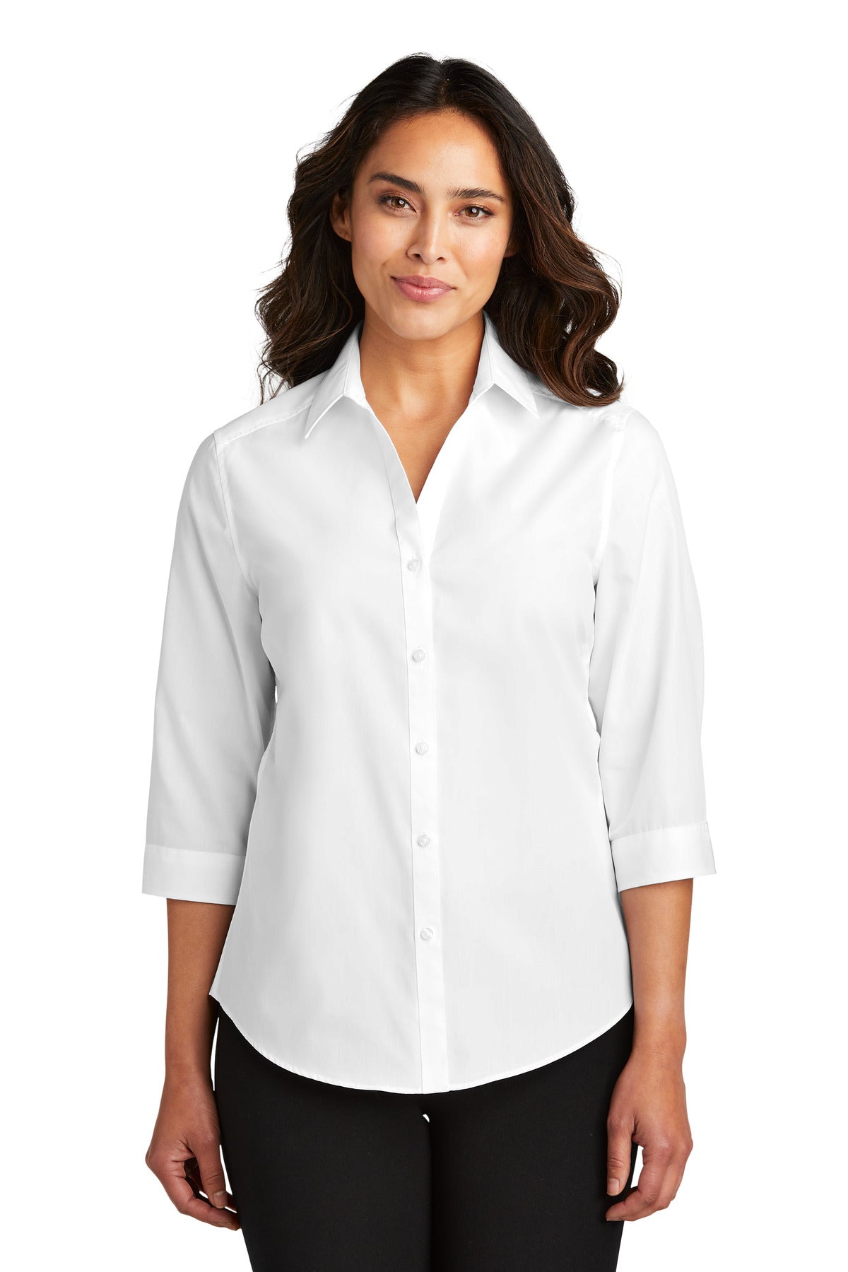 Port Authority ®  Women's 3/4-Sleeve Carefree Poplin Shirt. LW102