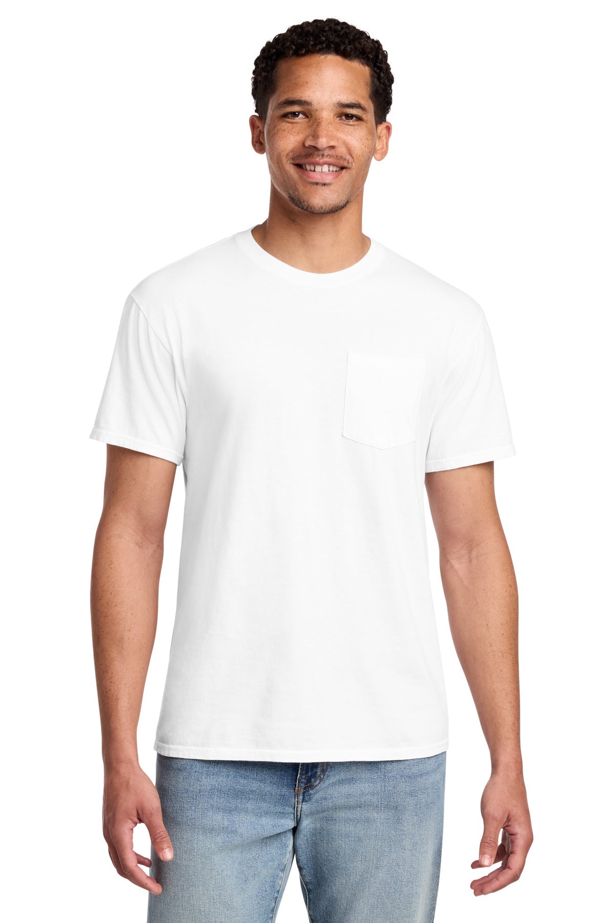 Port & Co Beach Wash Garment-Dyed Pocket Tee. PC099P
