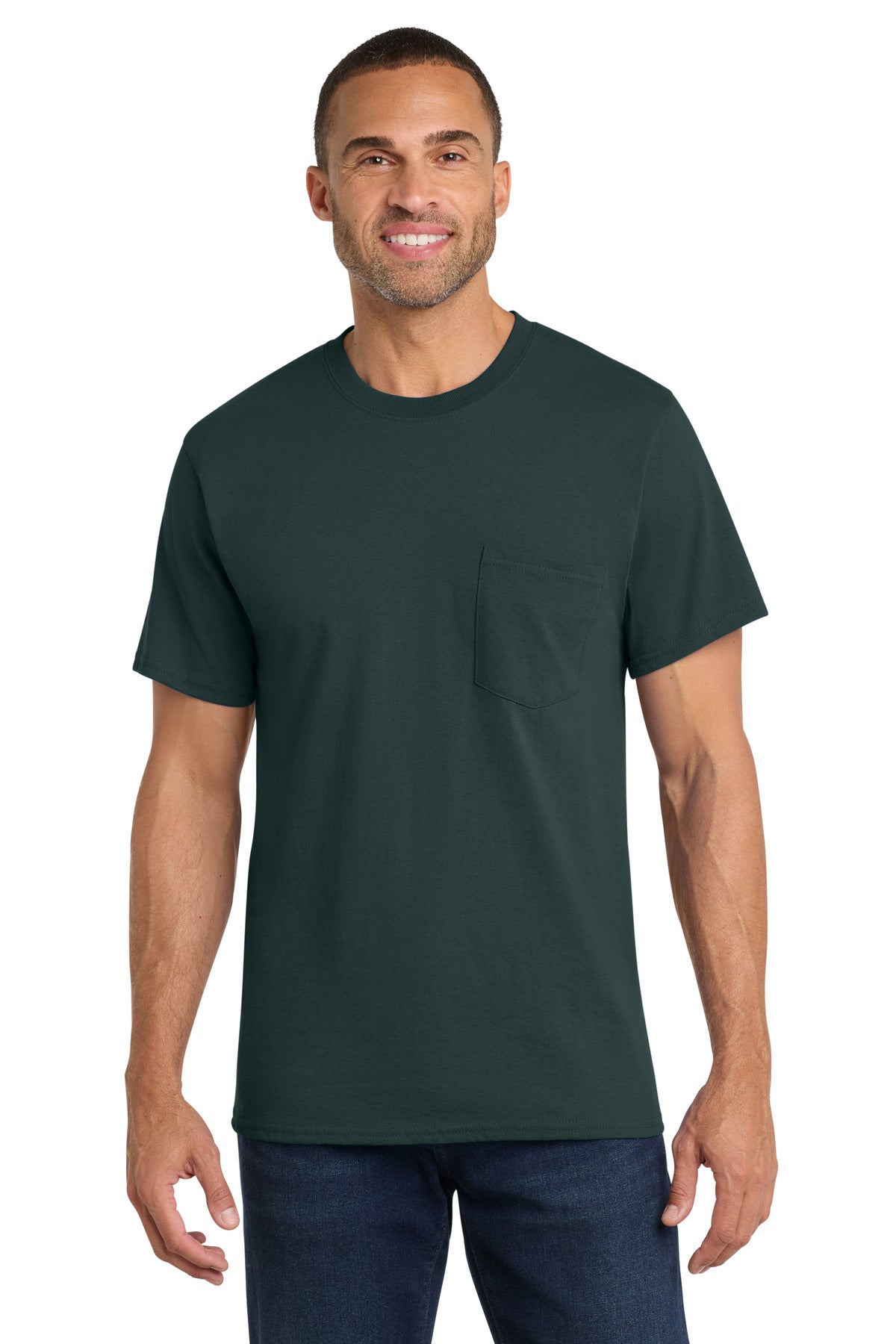Port & Co Core Cotton Pocket Tee. PC54P