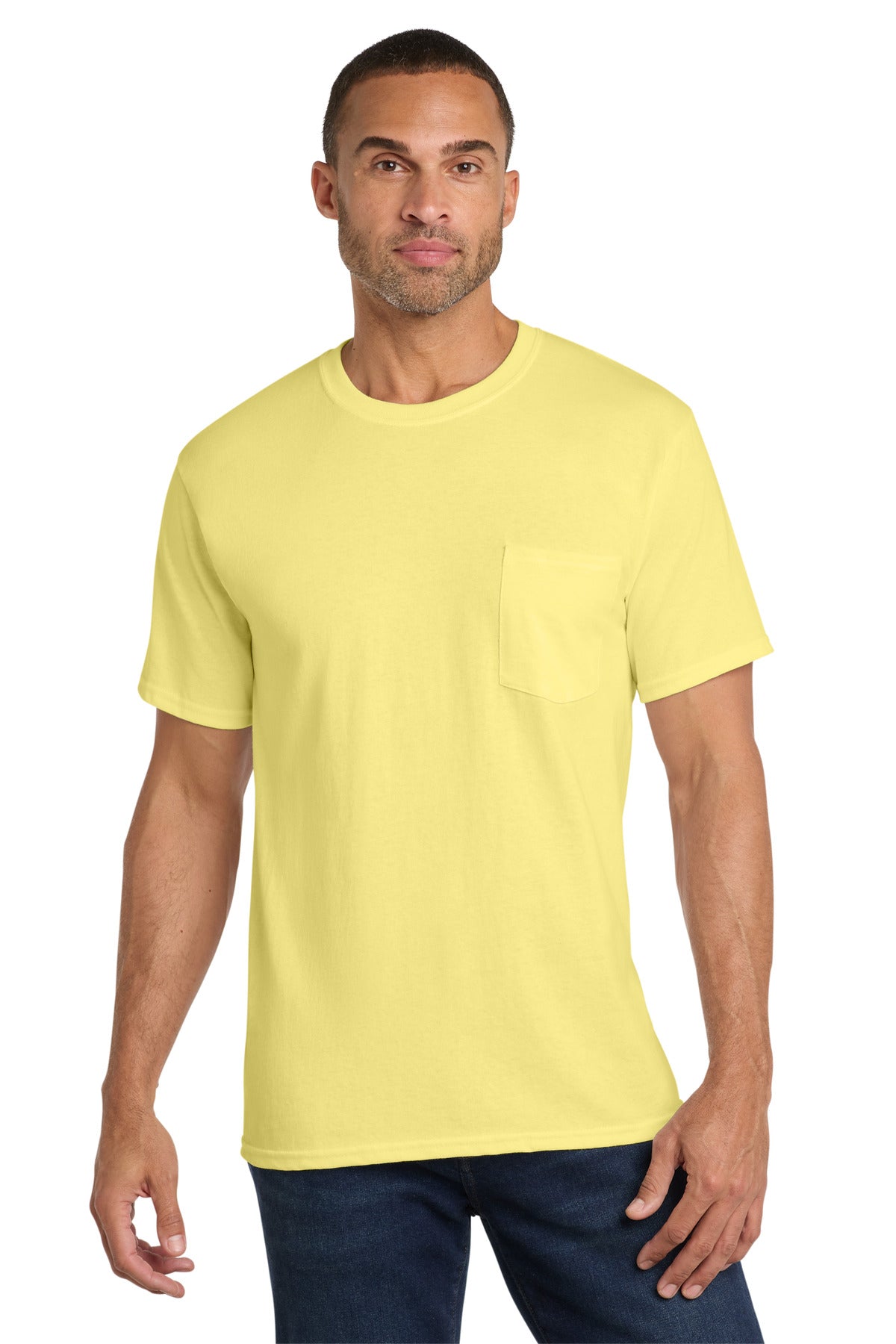 Port & Co Core Cotton Pocket Tee. PC54P