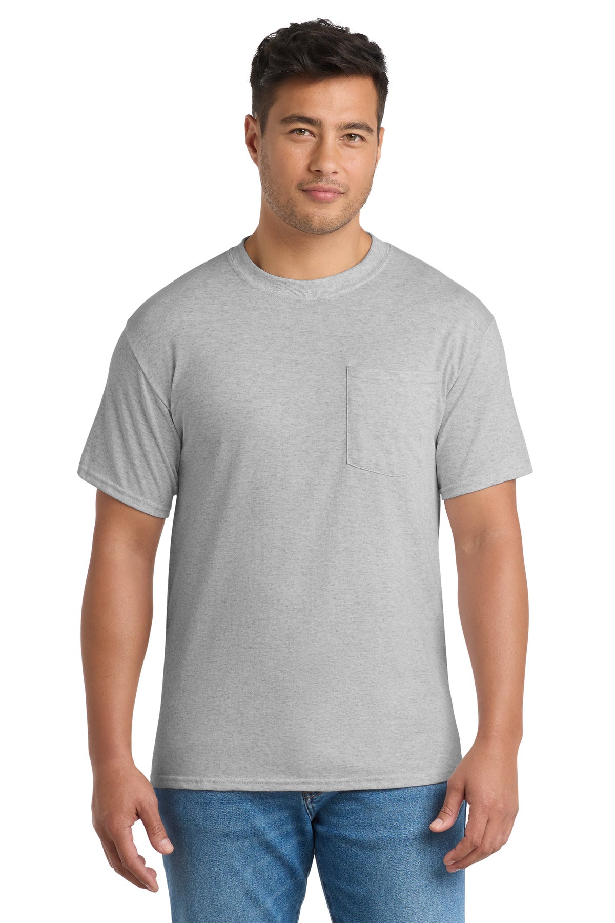Port & Co Core Blend Pocket Tee. PC55P