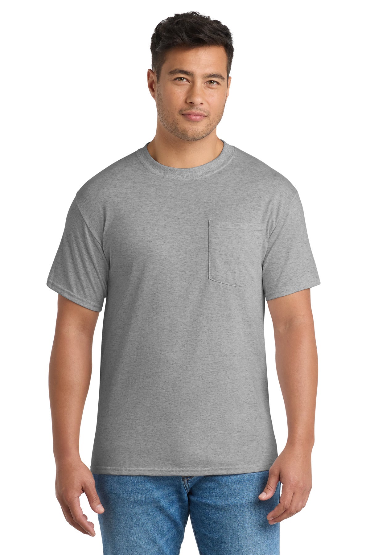 Port & Co Core Blend Pocket Tee. PC55P