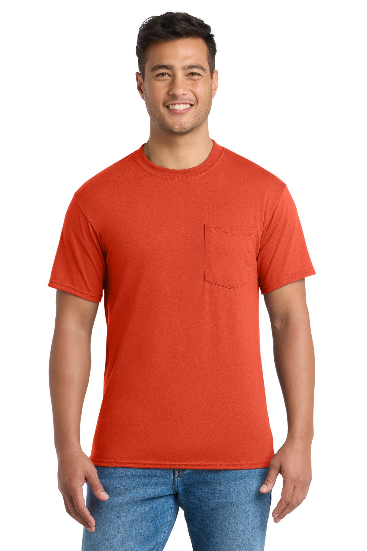 Port & Co Core Blend Pocket Tee. PC55P