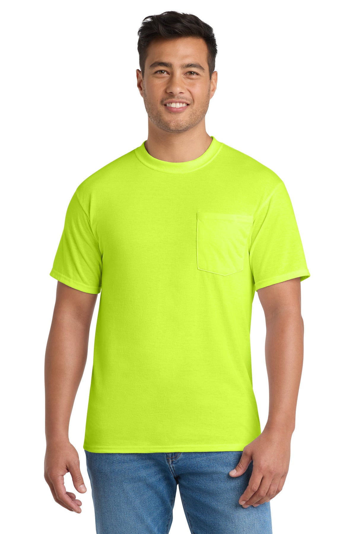 Port & Co Core Blend Pocket Tee. PC55P