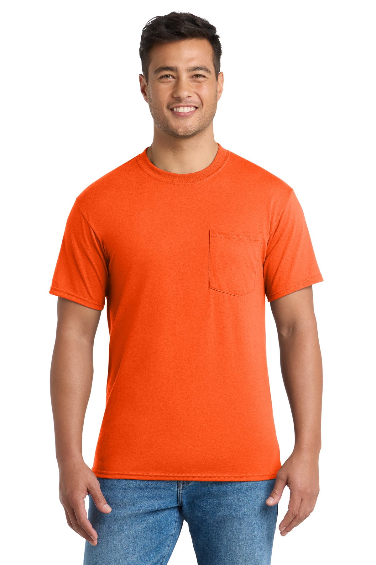 Port & Co Core Blend Pocket Tee. PC55P