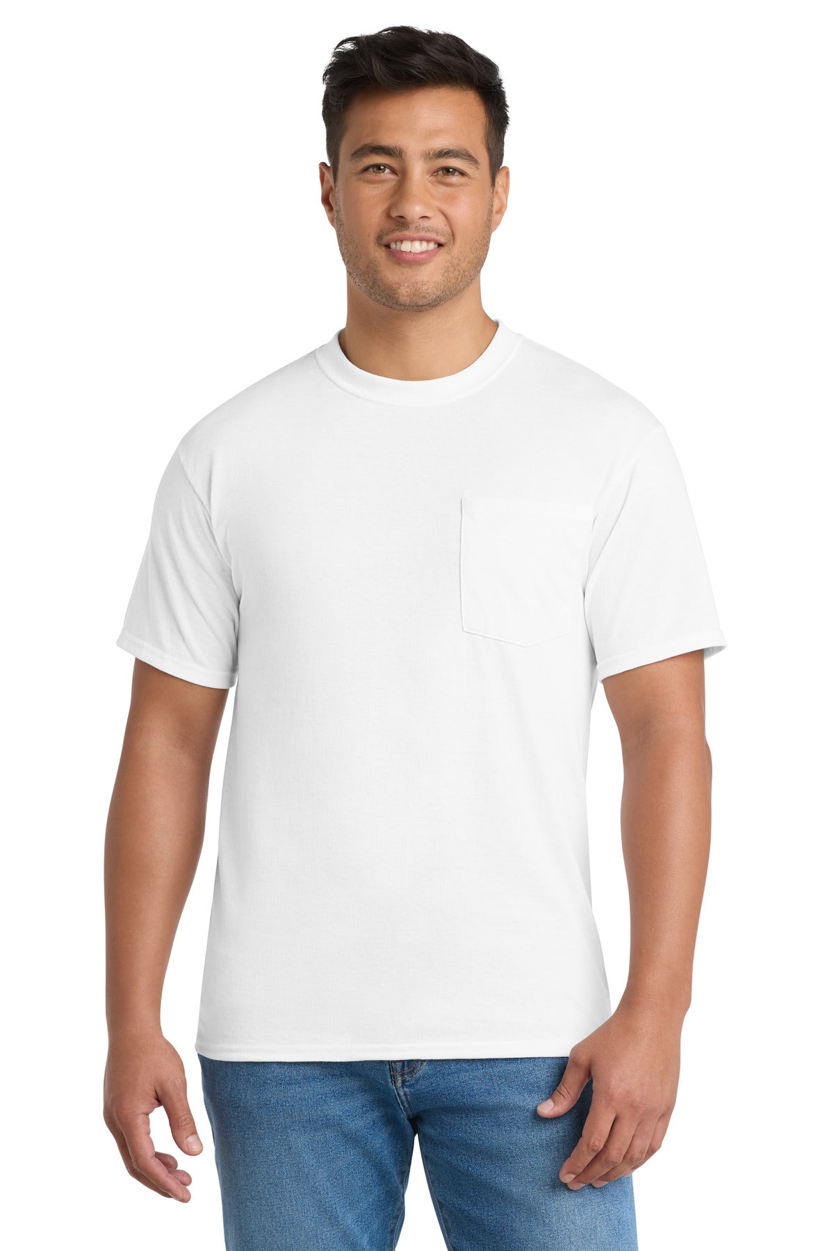 Port & Co Core Blend Pocket Tee. PC55P