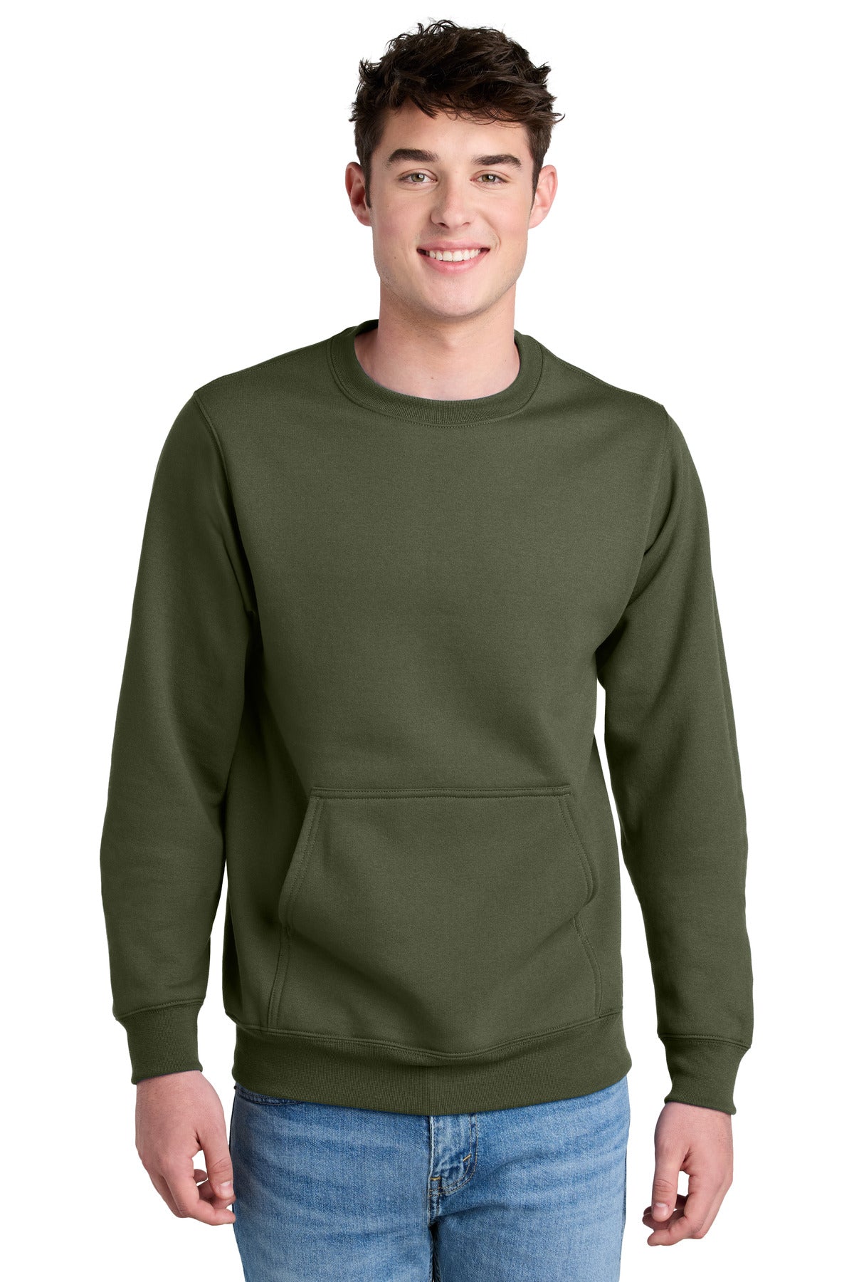 Port & Company ®  Core Fleece Crewneck Pocket Sweatshirt PC78PKT