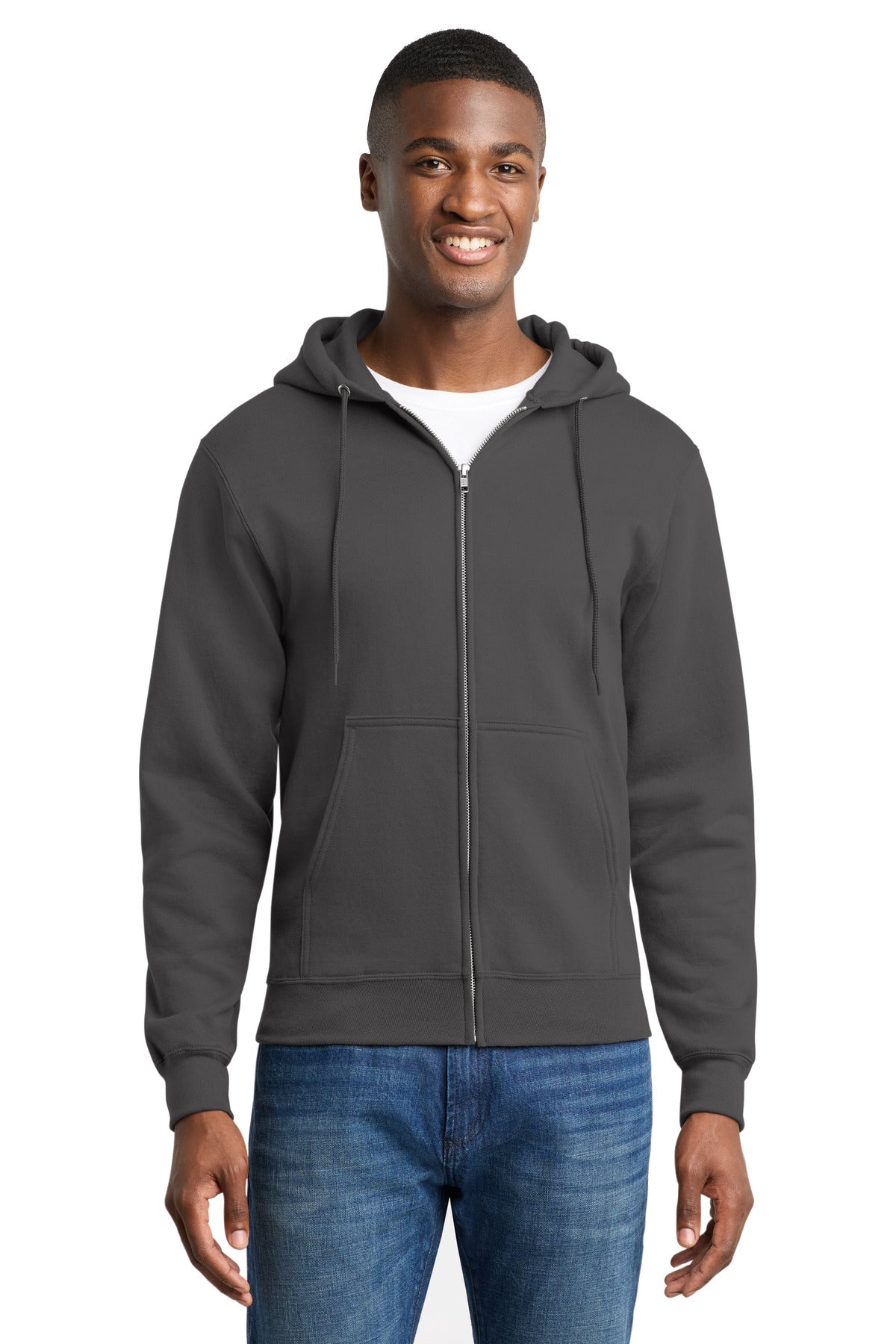 Port & Co Core Fleece Full-Zip Hooded Sweatshirt. PC78ZH
