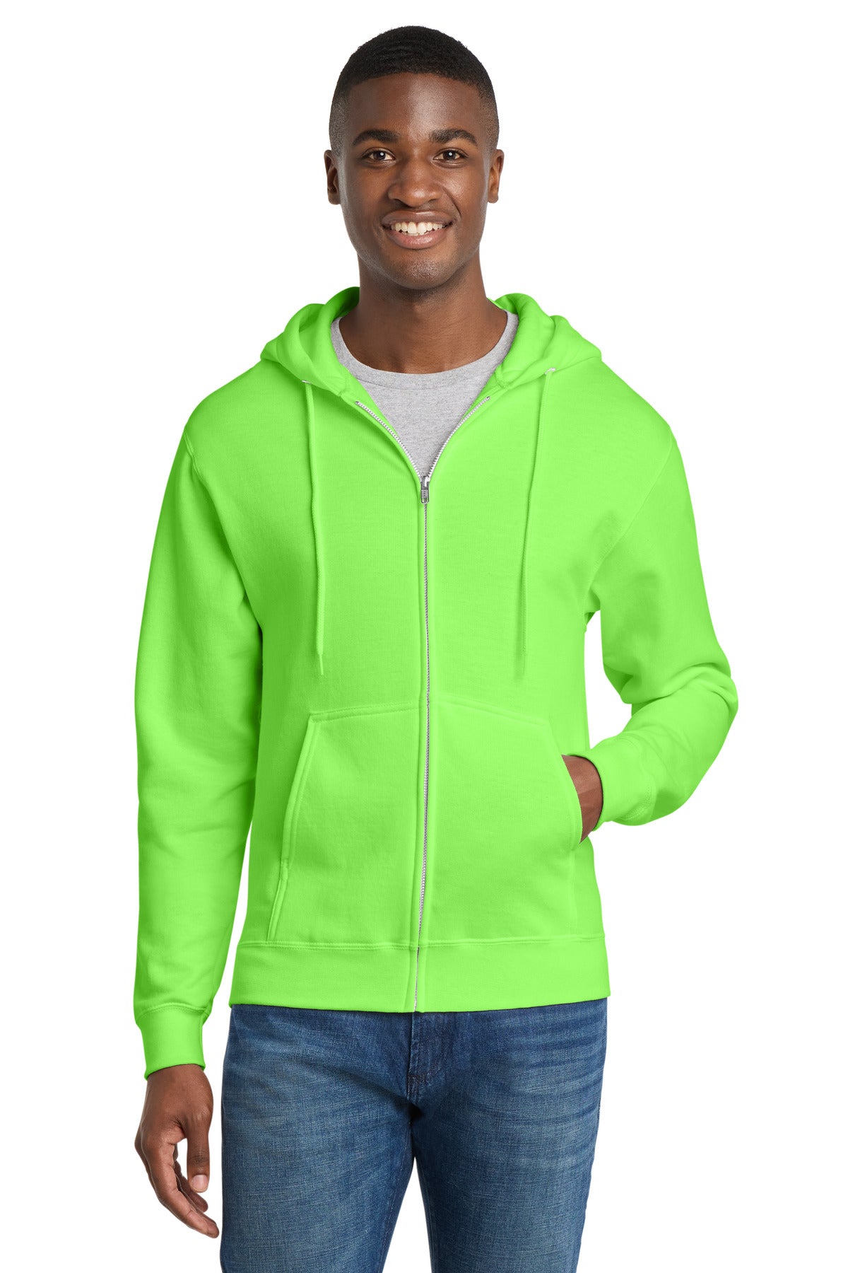 Port & Co Core Fleece Full-Zip Hooded Sweatshirt. PC78ZH