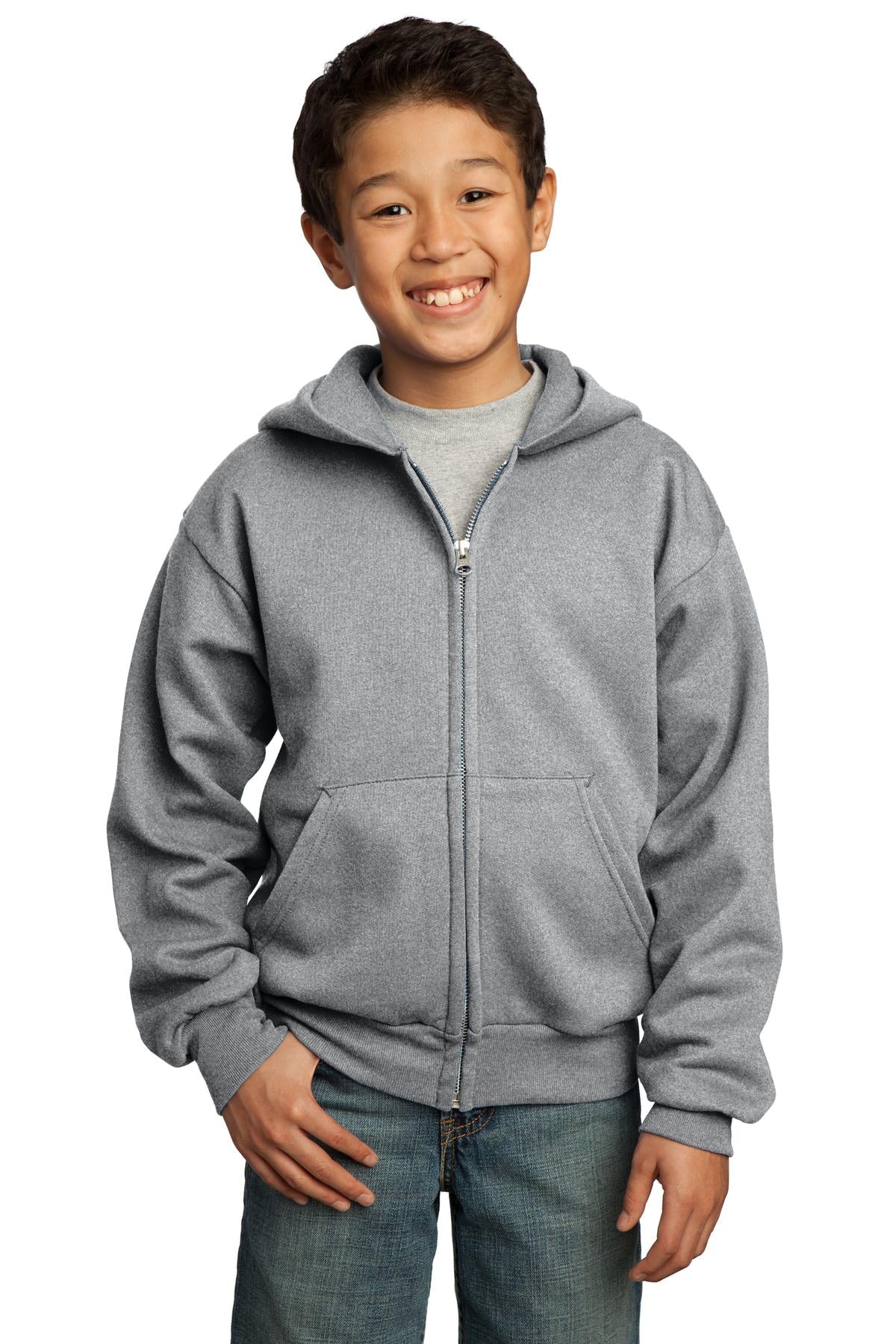 Port & Company ®  - Youth Core Fleece Full-Zip Hooded Sweatshirt.  PC90YZH