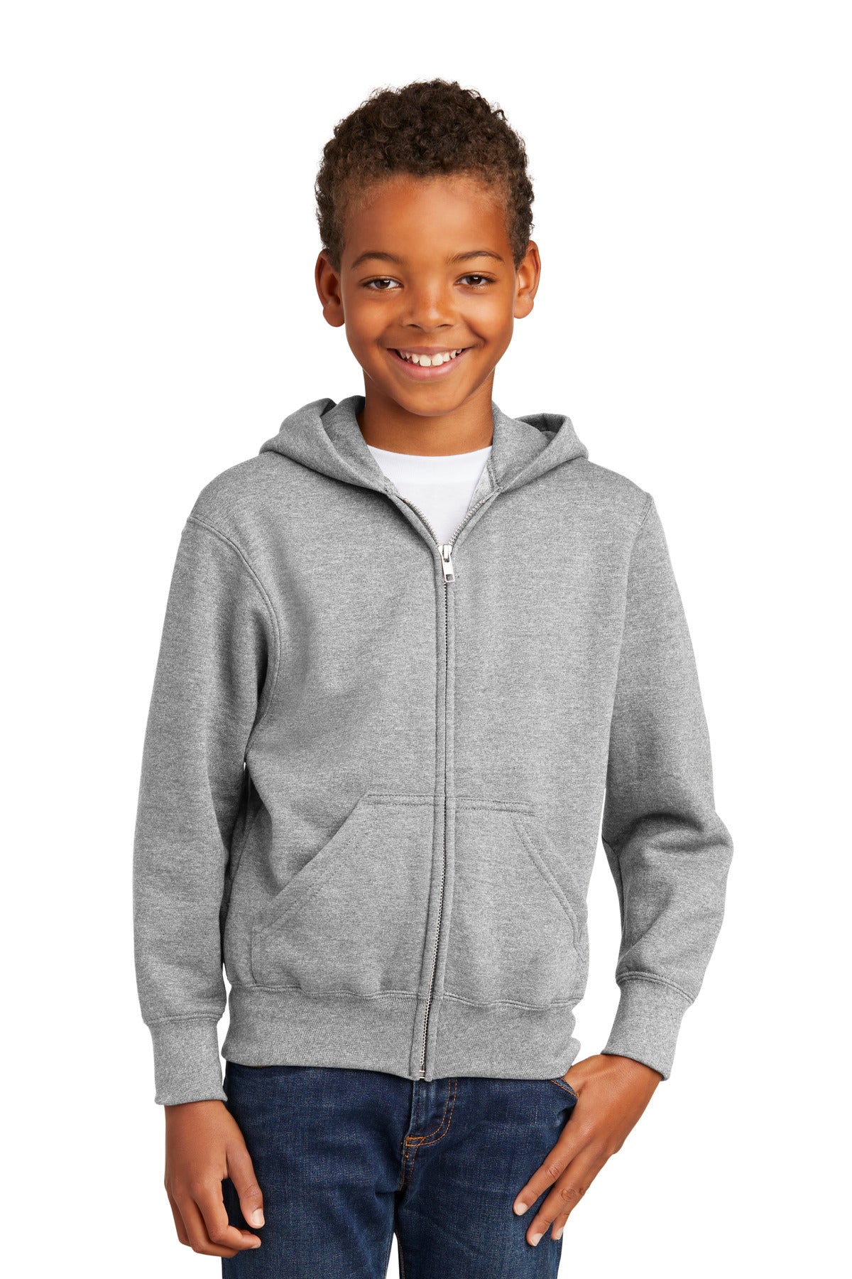 Port & Company ®  - Youth Core Fleece Full-Zip Hooded Sweatshirt.  PC90YZH