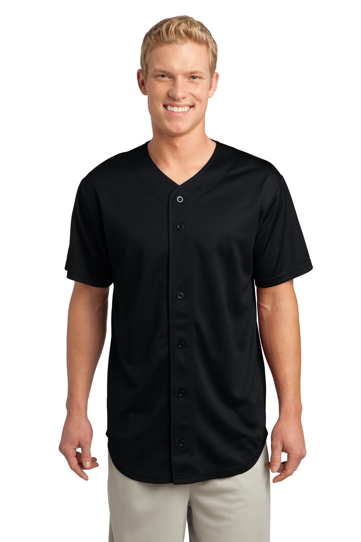 ST220 – Sport-Tek   PosiCharge   Tough Mesh Full-Button Jersey.