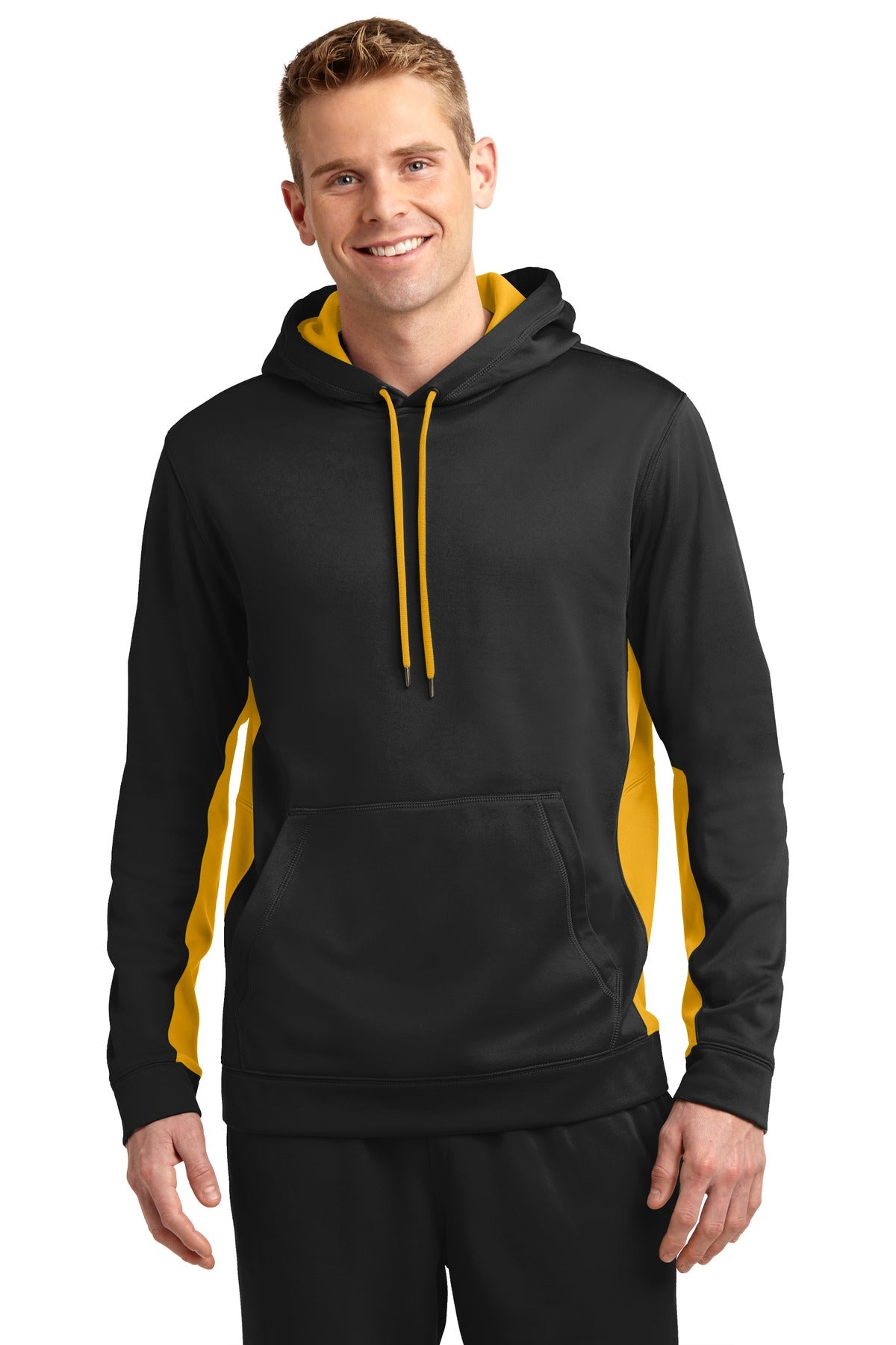 Sport-Tek ®  Sport-Wick ®  Fleece Colorblock Hooded Pullover. ST235