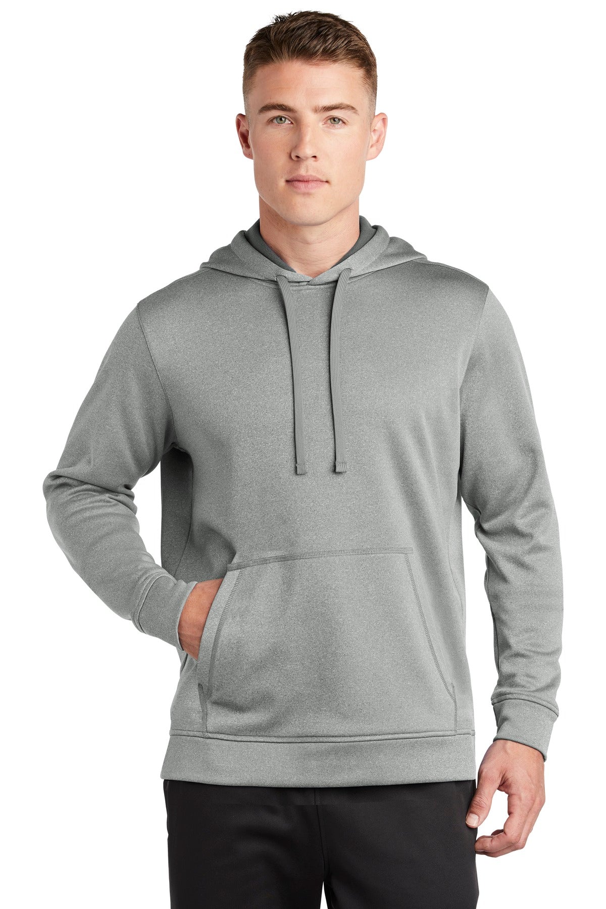 Sport-Tek  ®  PosiCharge  ®  Sport-Wick  ®  Heather Fleece Hooded Pullover. ST264