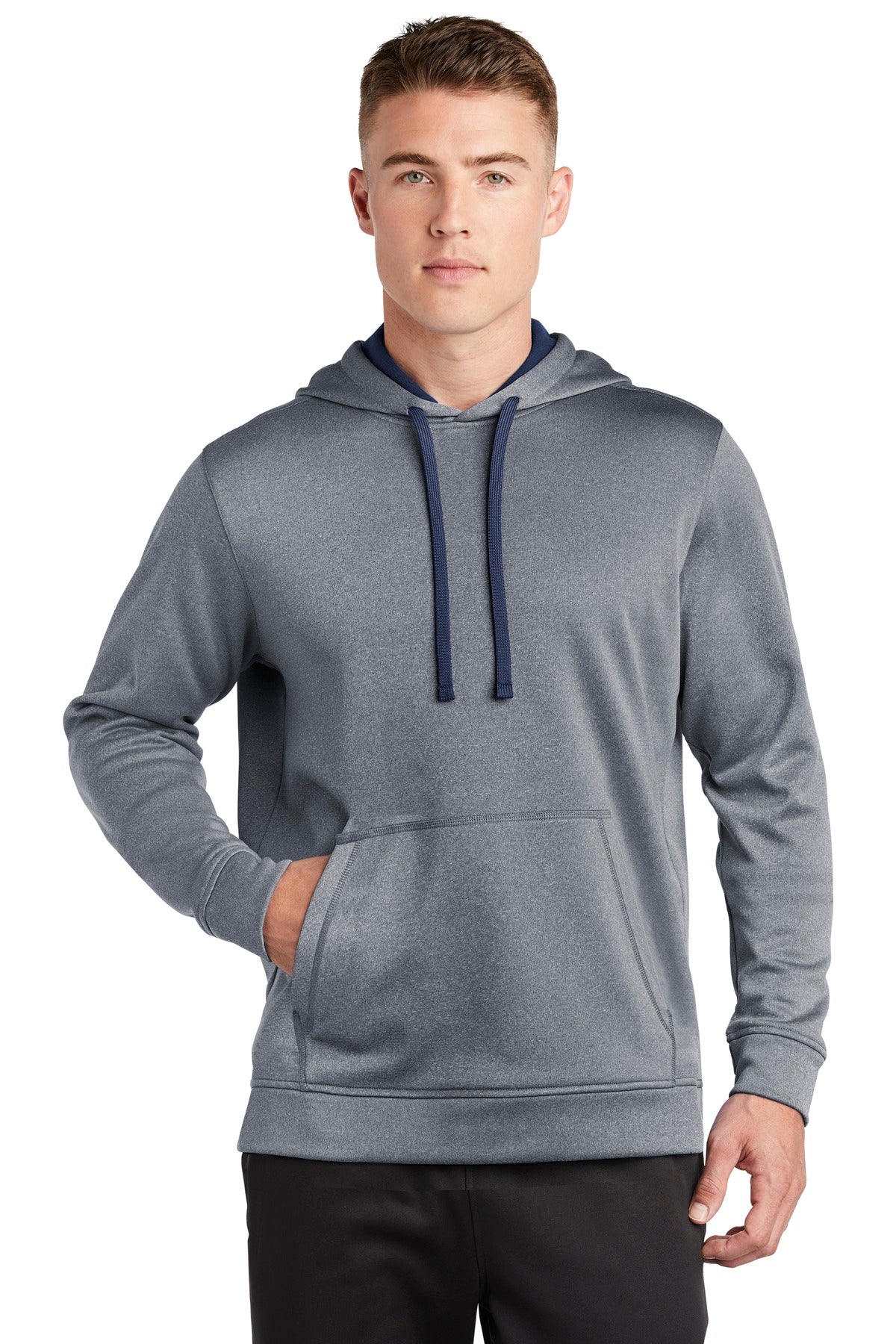 Sport-Tek  ®  PosiCharge  ®  Sport-Wick  ®  Heather Fleece Hooded Pullover. ST264