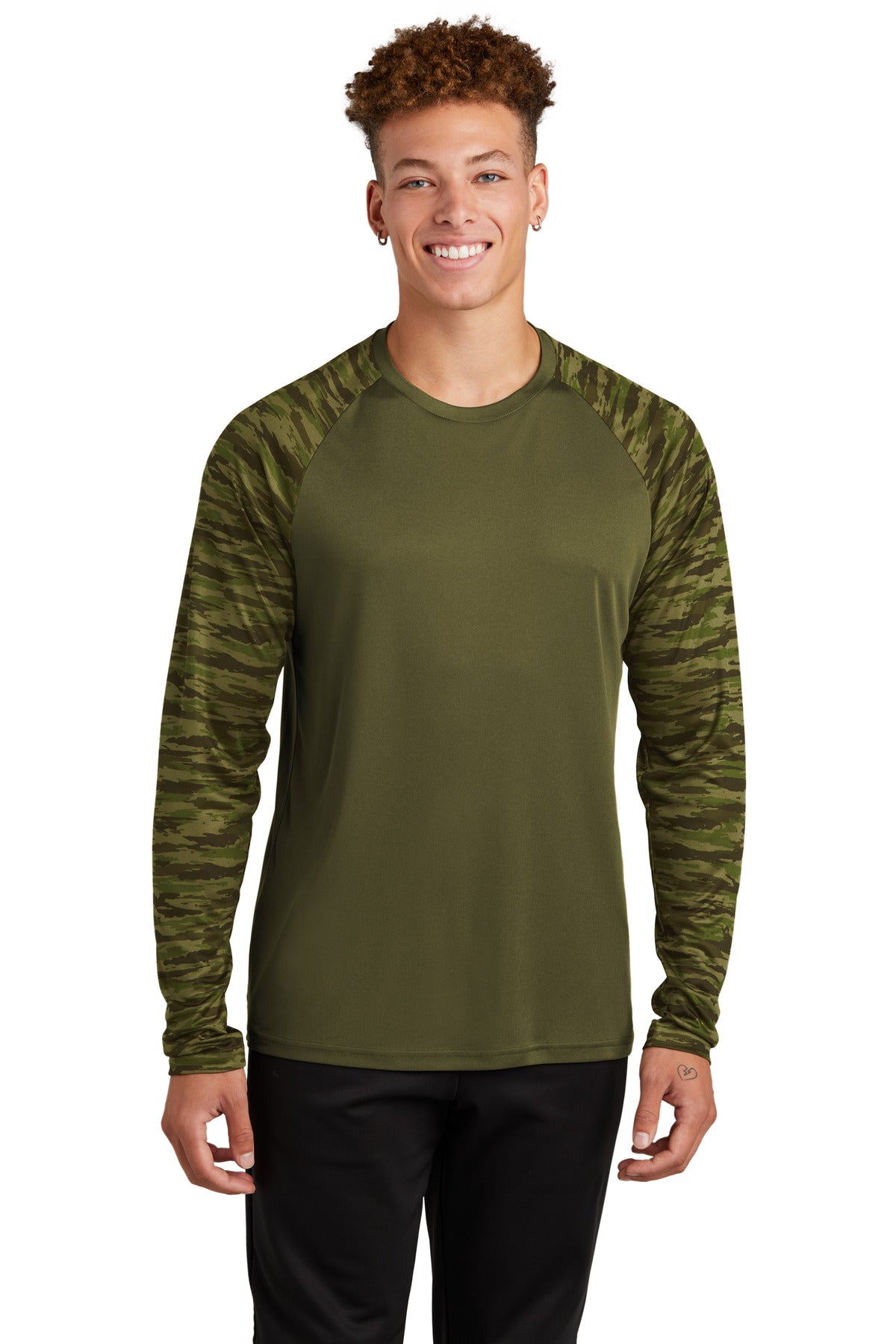 Sport-Tek ®  Drift Camo Colorblock Long Sleeve Tee ST376LS