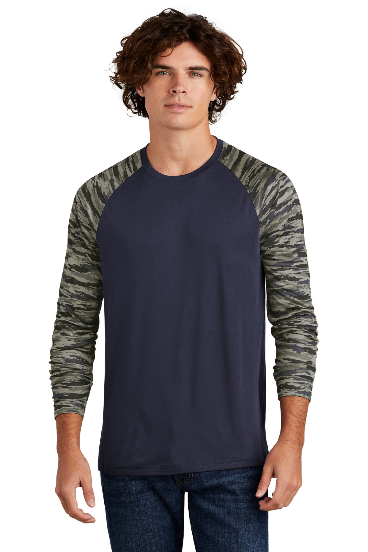 Sport-Tek ®  Drift Camo Colorblock Long Sleeve Tee ST376LS