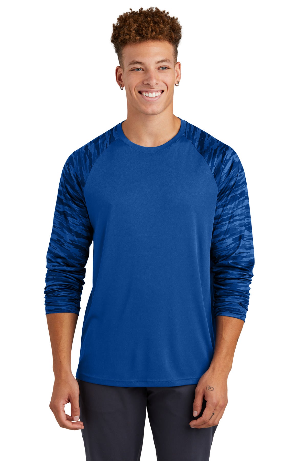 Sport-Tek ®  Drift Camo Colorblock Long Sleeve Tee ST376LS