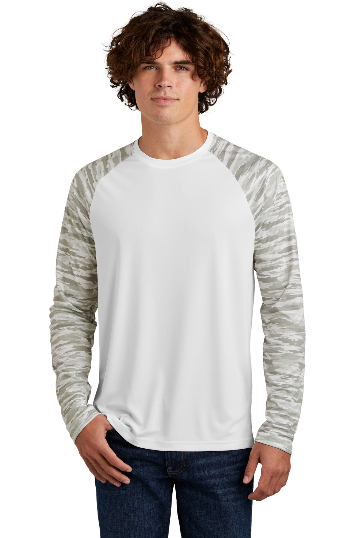 Sport-Tek ®  Drift Camo Colorblock Long Sleeve Tee ST376LS