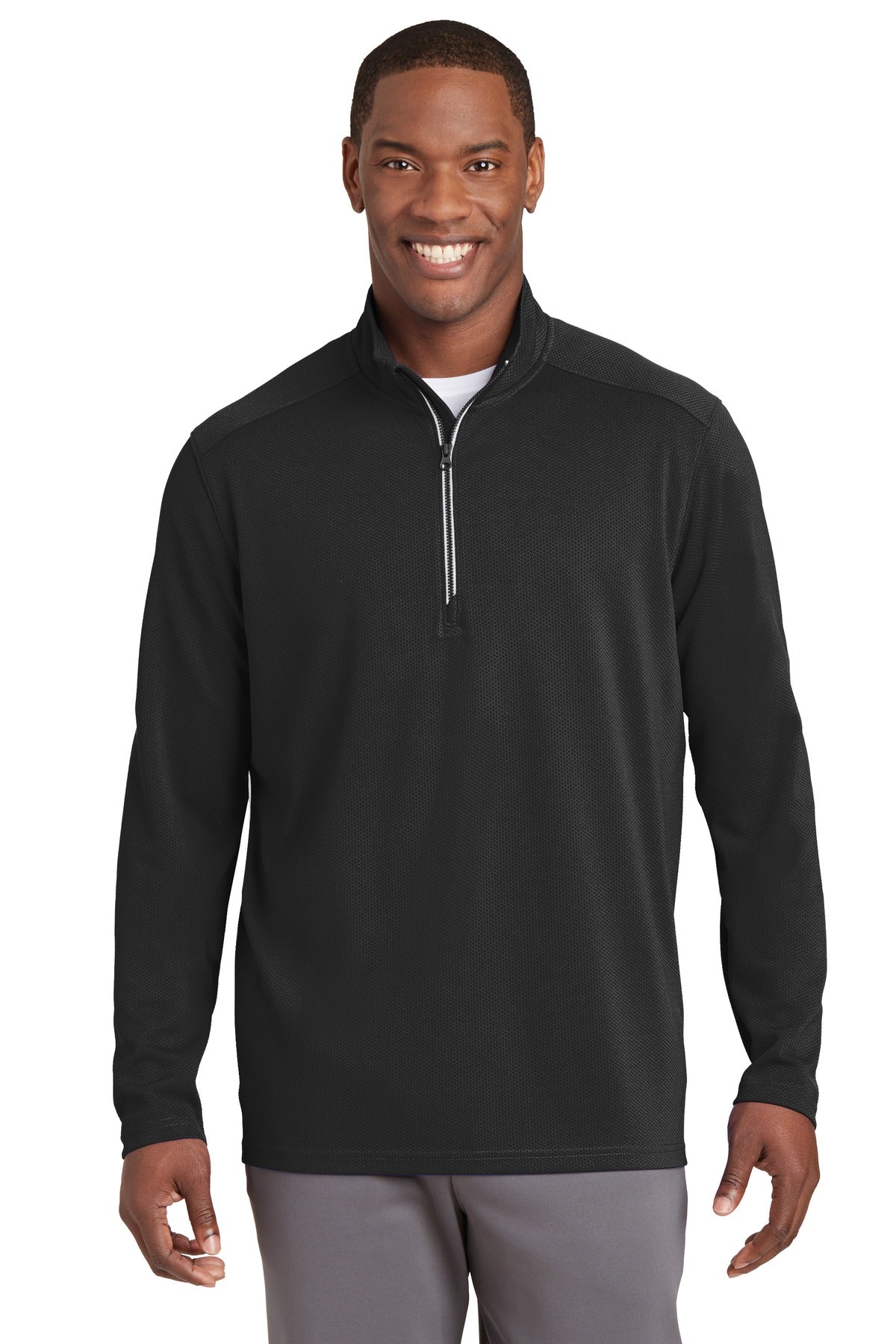 ST860 – Sport-Tek   Sport-Wick   Textured 1/4-Zip Pullover.