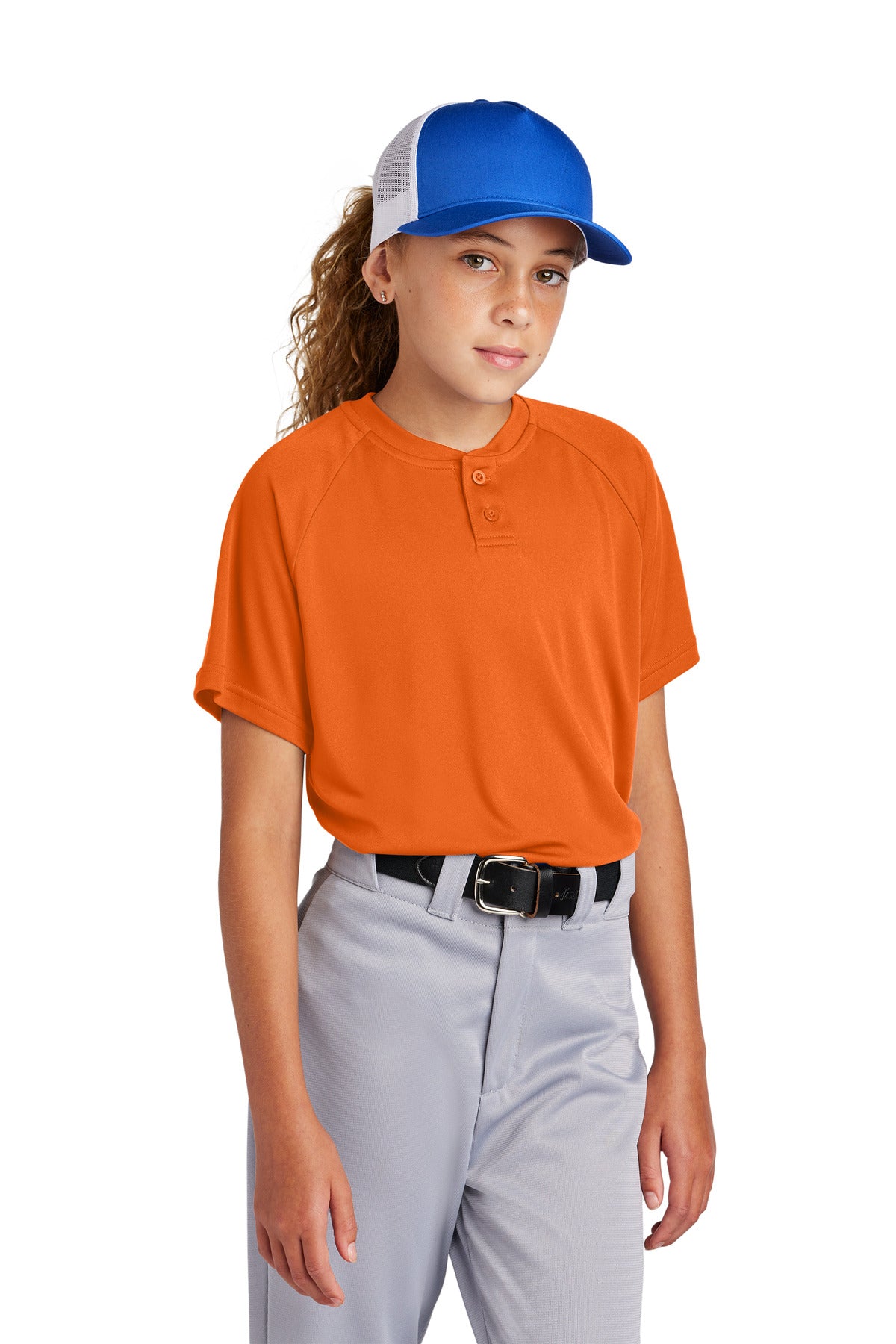 Sport-Tek ®  Youth PosiCharge ®  Competitor ™  2-Button Henley YST359