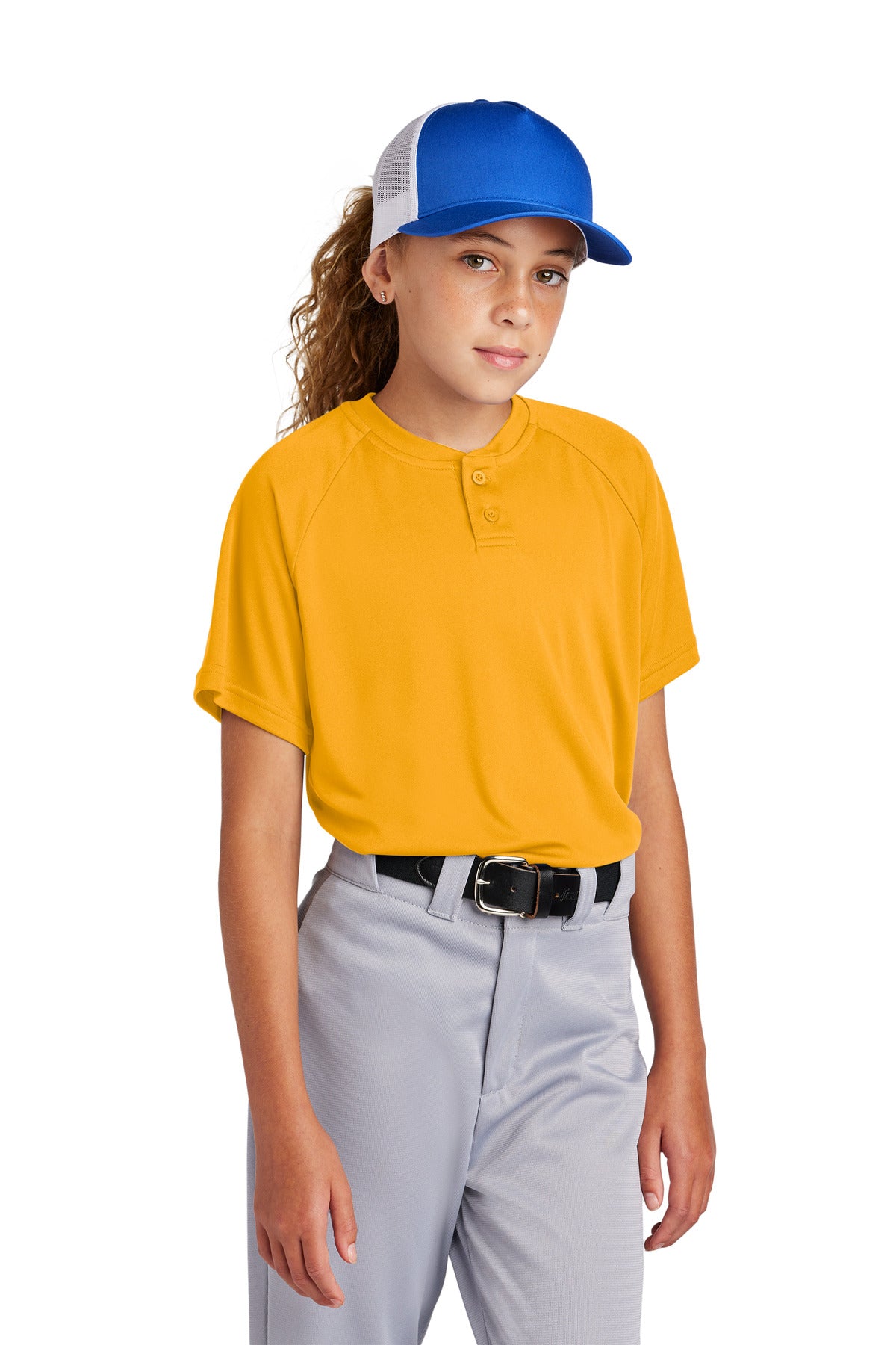 Sport-Tek ®  Youth PosiCharge ®  Competitor ™  2-Button Henley YST359