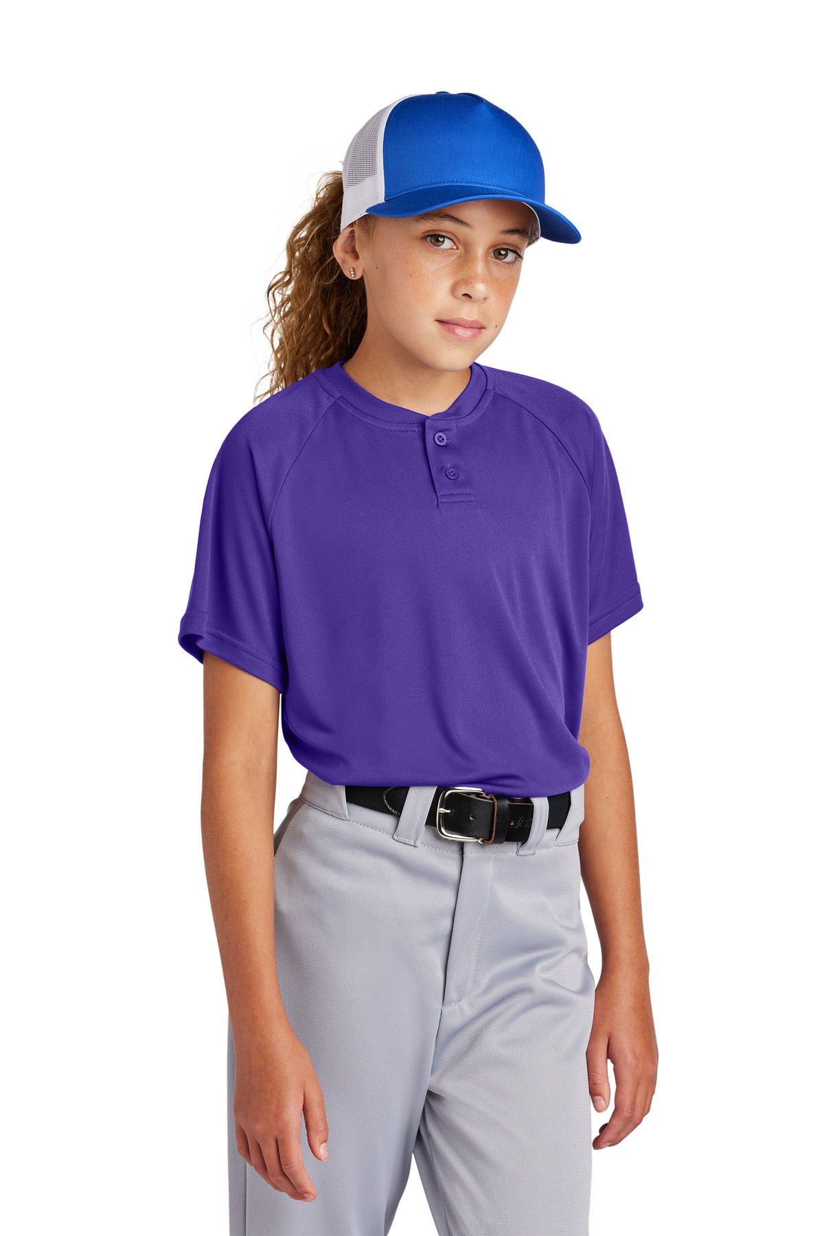 Sport-Tek ®  Youth PosiCharge ®  Competitor ™  2-Button Henley YST359